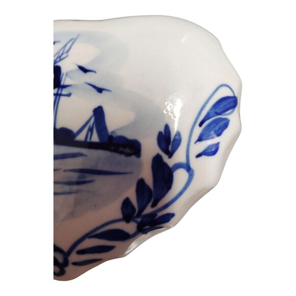 Handpainted Delft Blue D.A.I.C. China Condiment Server with Lid. Floral 3.5" - Picture 2 of 8